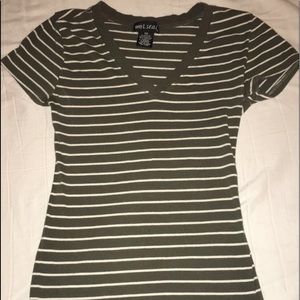 Wet Seal olive green tight fitting shirt